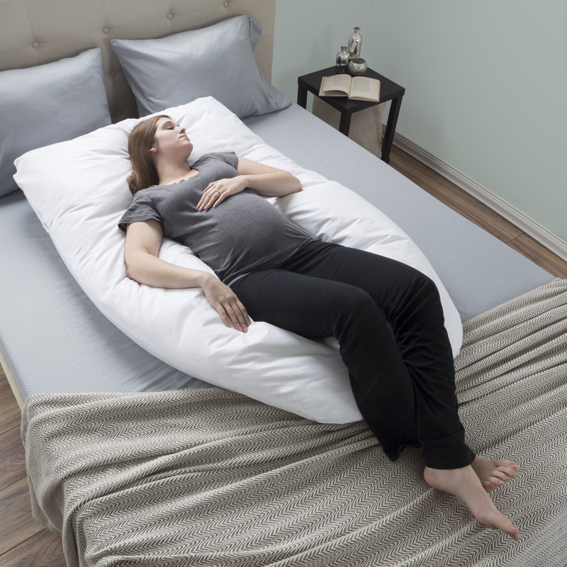Lavish Home Full Body Pillow for Pregnancy Maternity Pillow with Contoured U Shape for Comfort Alignment and Support in Bed or Nursing by Bluestone Reviews Wayfair